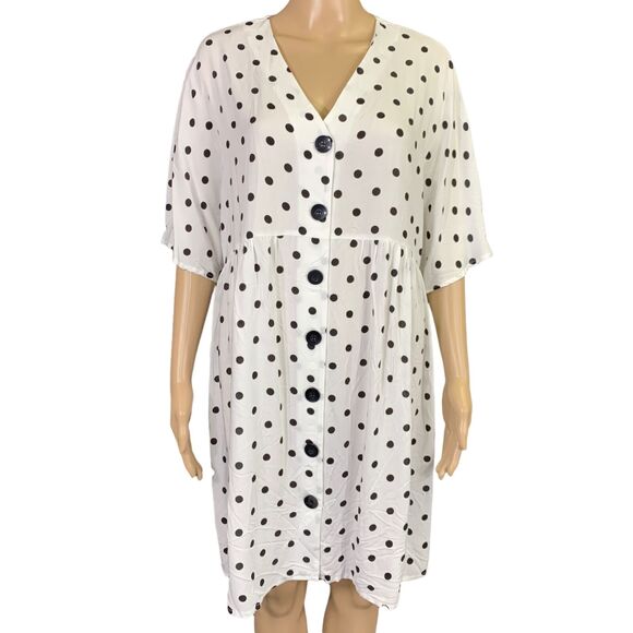 ASOS Womens Shirt Dress Maternity Nursing Polka Dot Button Down Relaxed Fit Sz 8 - Picture 4 of 11